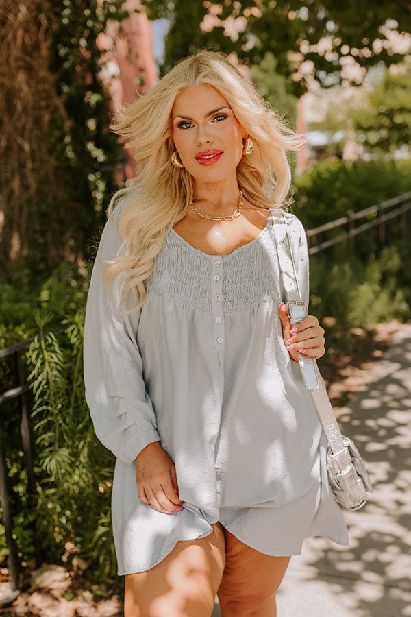 Premium Manhattan Tunic Dress - Sky Blue Elegance