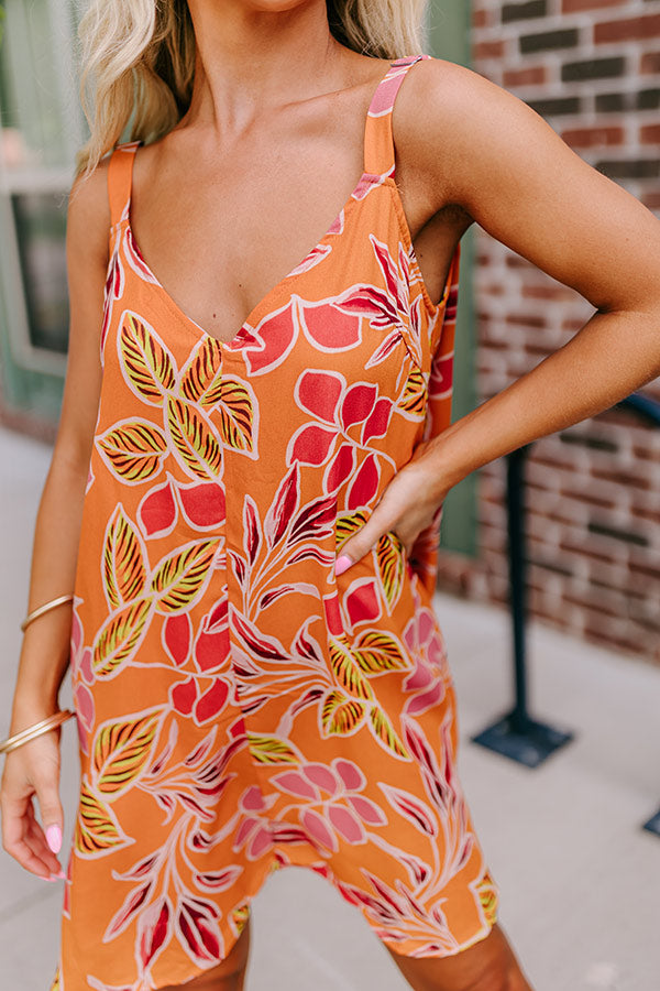 Premium Blossom Bliss Mini Dress - Sunny Orange