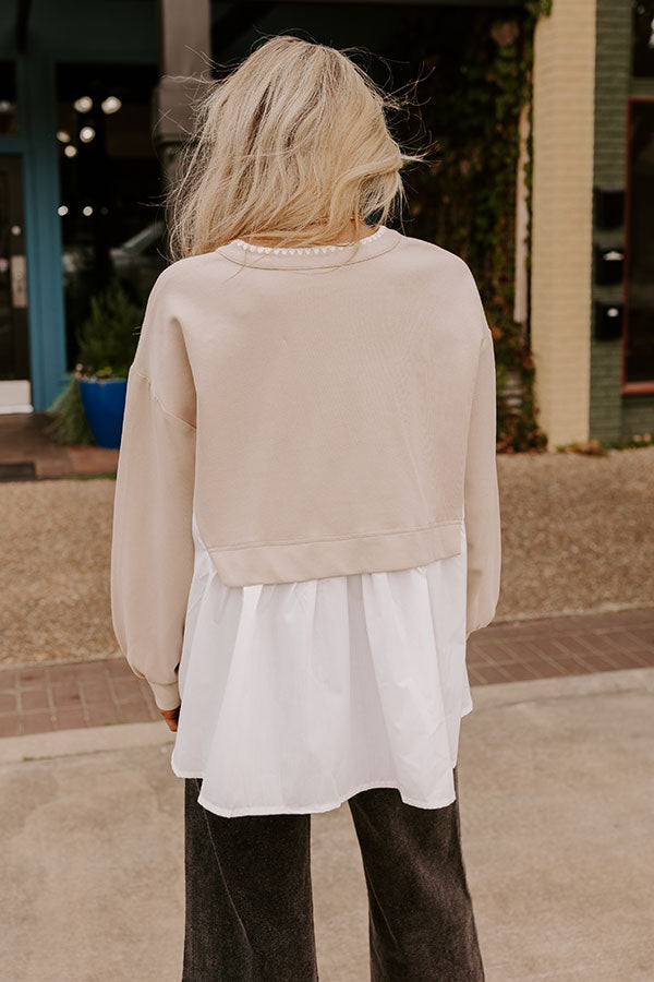 Ultimate Comfort Sweet Whispers Shift Top in Iced Latte