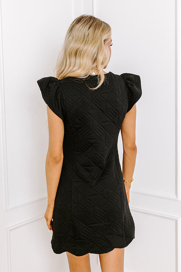 Premium Uptown Party Quilted Mini Dress - Ultimate Black Elegance