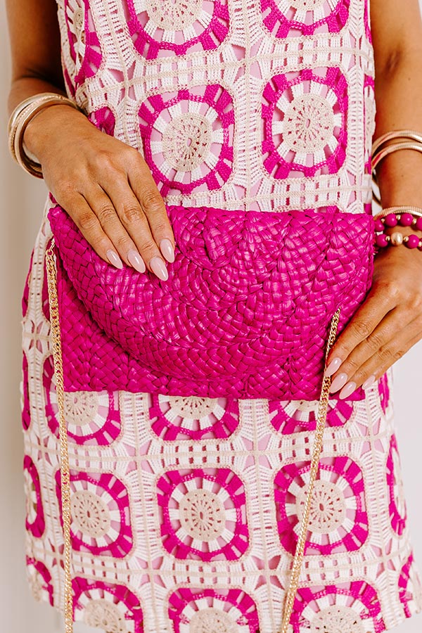 Ultimate Sunny Refresh Woven Clutch - Hot Pink