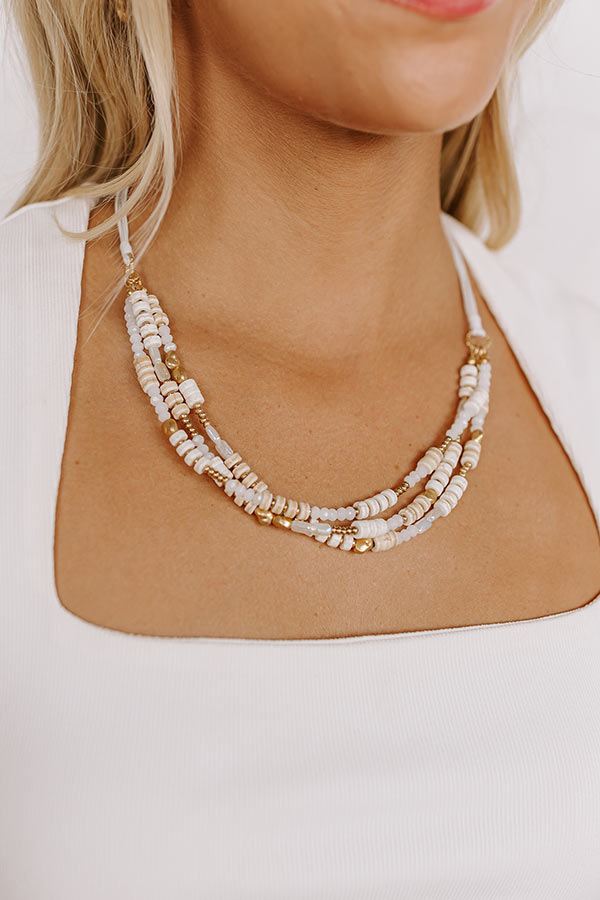 Ultimate Boho Chic: Bora Bora Layered Necklace in Ivory