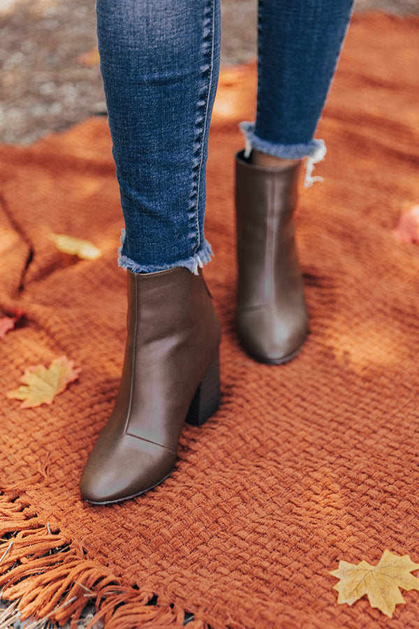 Premium Madeline Faux Leather Bootie - Brown | Ultimate Fall Style