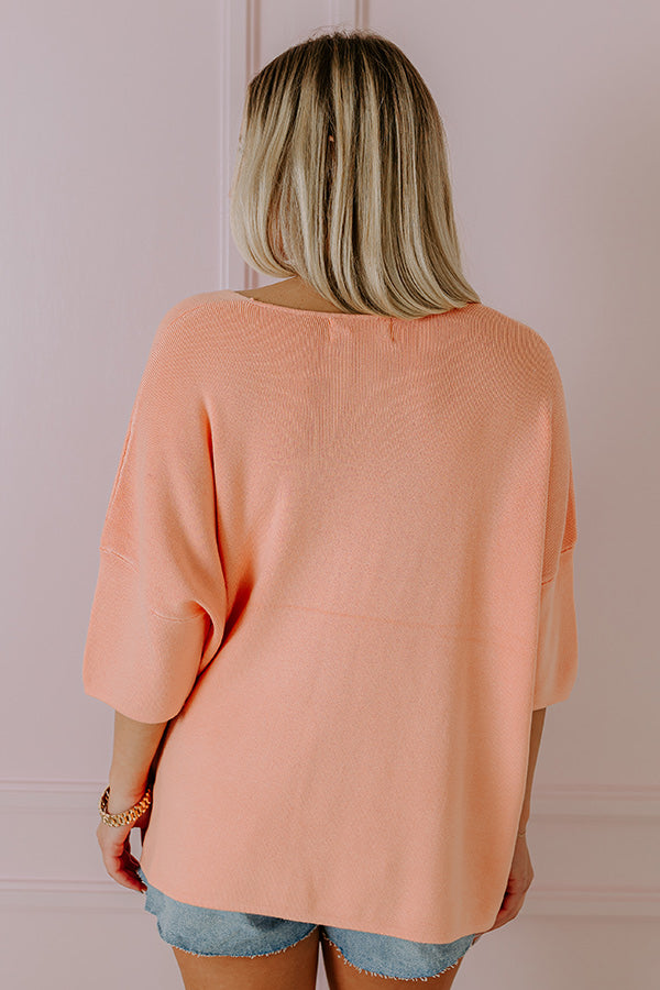 Premium Light Coral Shift Top - Casual Chic Style