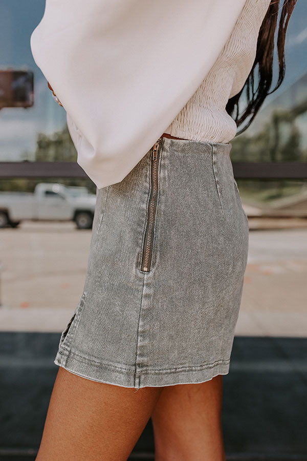 Ultimate Sage Stretch Denim Skort