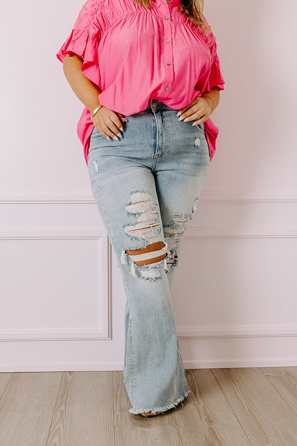 Ultimate High Waist Distressed Flare Jeans - Aubree Collection