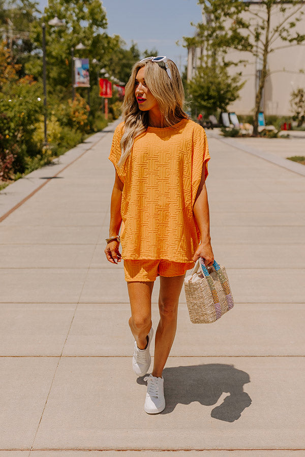 Ultimate Maldives Escape Oversized Terry Top - Premium Orange