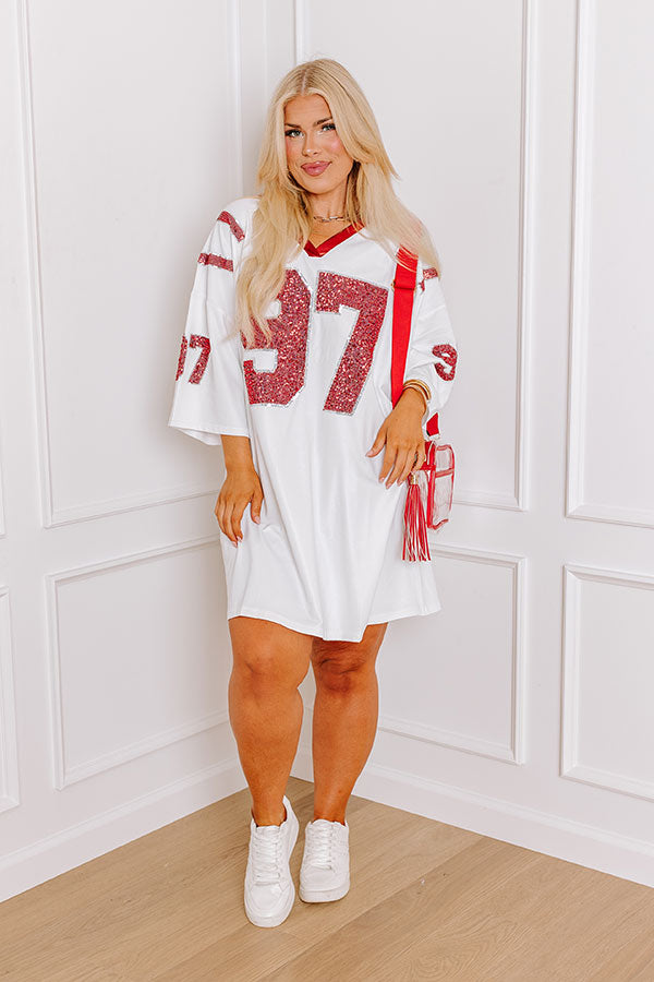 Ultimate Game Day Glam Faux Leather Mini Dress - White