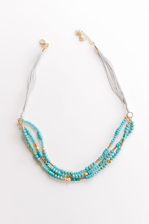 Premium Boho Bora Bora Layered Necklace in Turquoise