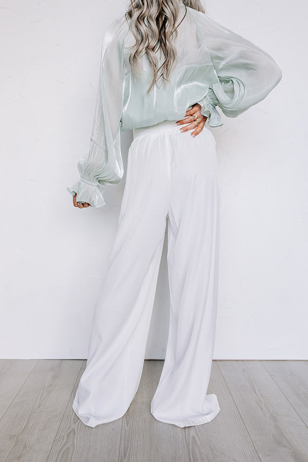 Premium Hazelle High Waist Trousers - Ultimate White Elegance