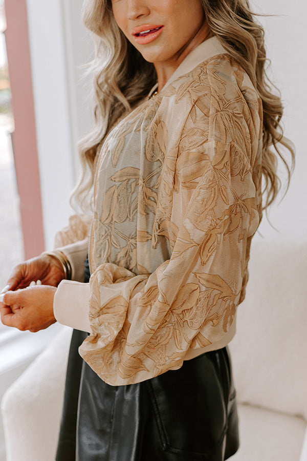 Ultimate Statement Velvet Burnout Bomber Jacket - Luxe Floral Design