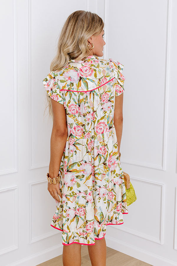 Ultimate Garden Charm Babydoll Mini Dress - Floral Elegance Redefined