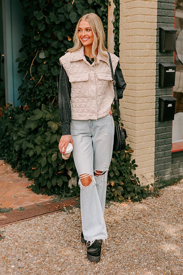 Premium Cedar Creek Quilted Vest - Cream