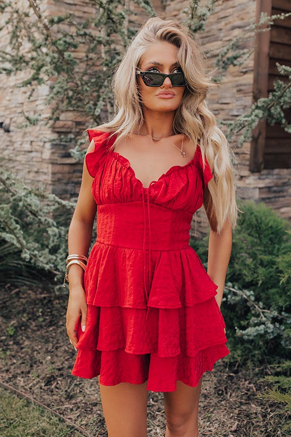 Ultimate Dance Floor Ruffle Romper - Premium Red Edition