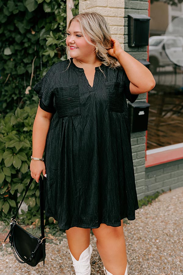 Premium Black Curves Shift Dress for Effortless Weekend Style