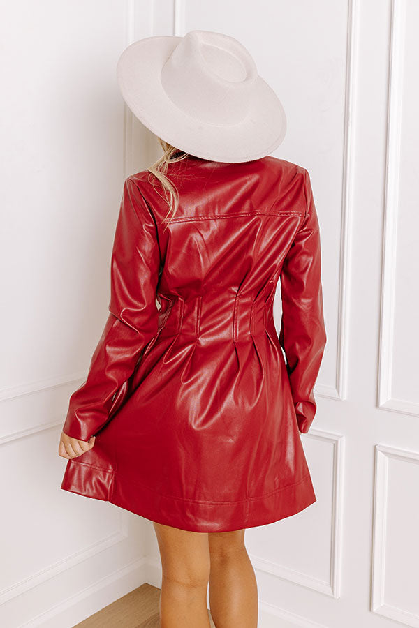 Ultimate Crimson Faux Leather Dress - Premium Night Out Essential