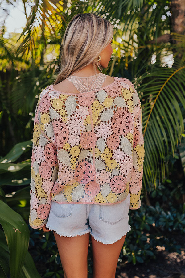 Premium Boho Crochet Top - Blooming Dahlia Design