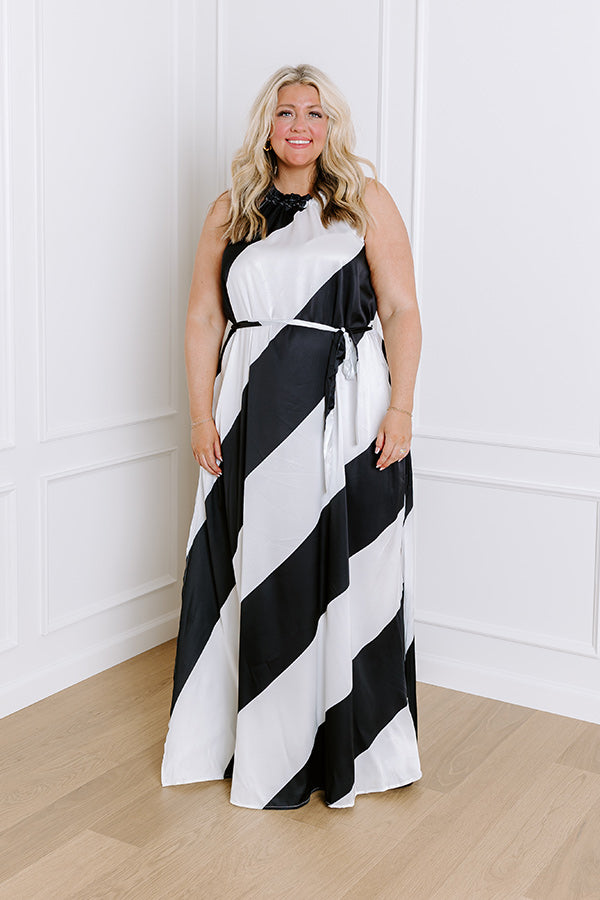 Ultimate Luxe Lines Satin Maxi Dress - Curve Elegance