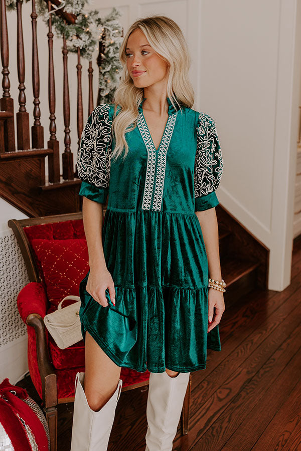 Premium Velvet Mini Dress - Hunter Green | Ultimate Style Upgrade