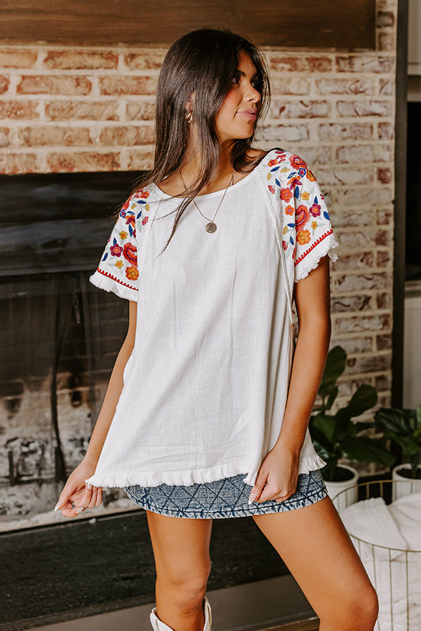 Premium Loving The Sun Embroidered Top - Ultimate Beachside Style