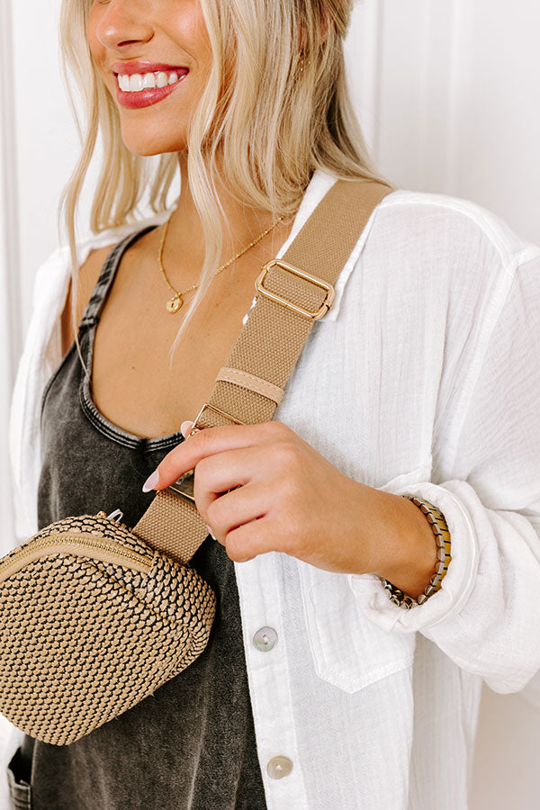 Premium Woven Fanny Pack - Ultimate Statement Piece in Beige