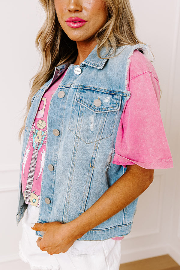 Ultimate Risen Violet Distressed Denim Vest – Edgy Wardrobe Essential