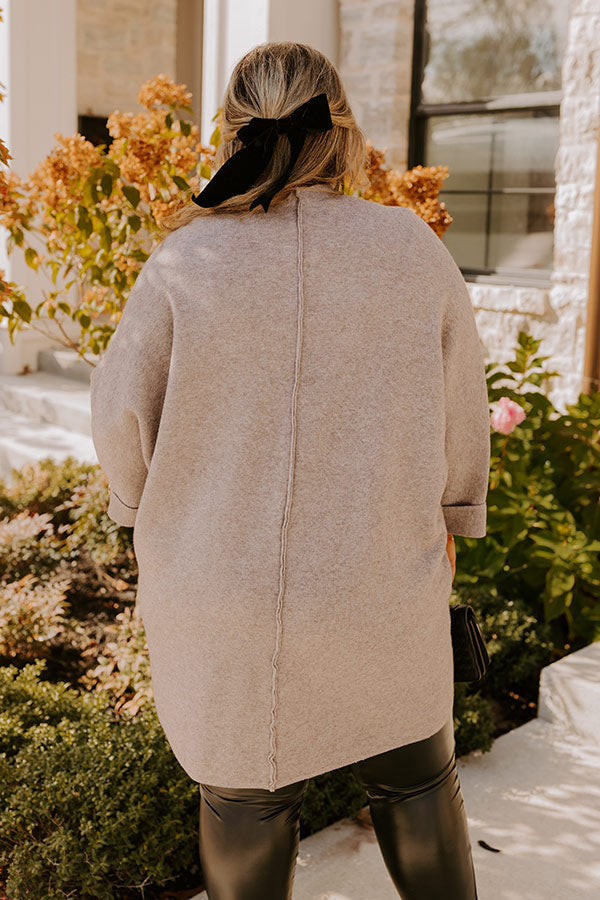 Premium Oversized Cardigan - Taupe Coffee Aroma