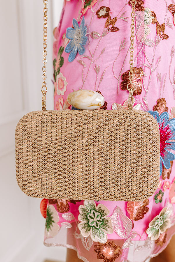 Premium St. Lucia Woven Clutch in Tan - Ultimate Resort Style