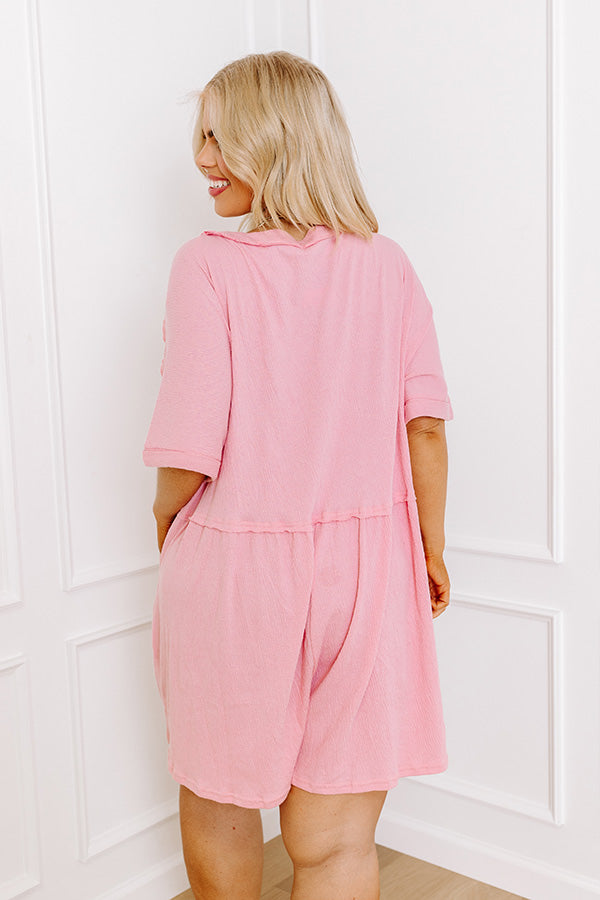 Ultimate Summer Comfort: Chic Pink Button Down Romper