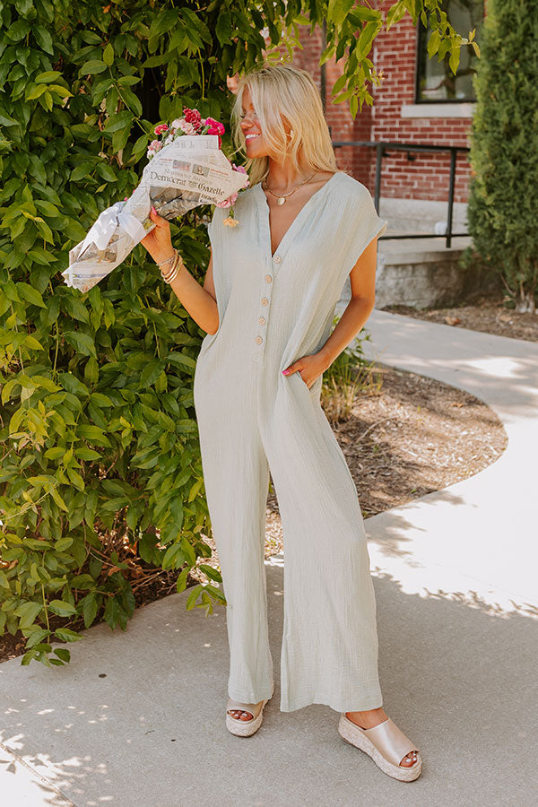 Premium Sage Jumpsuit - Ultimate Coastal Style