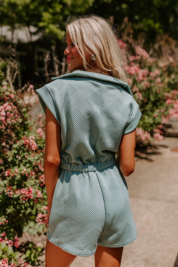 Ultimate Light Teal Coffee Run Cutie Romper