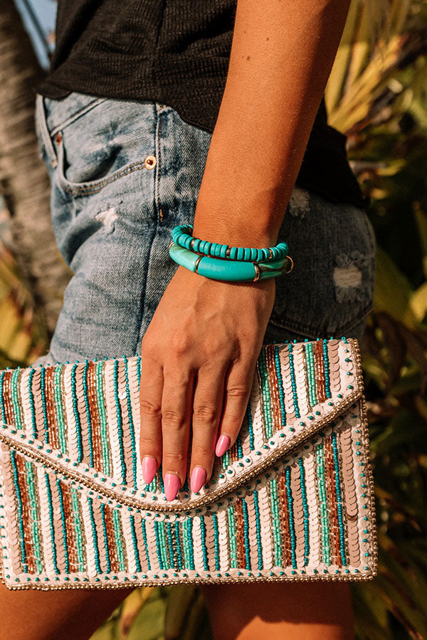 Ultimate Turquoise Gold Stackable Bracelet Set