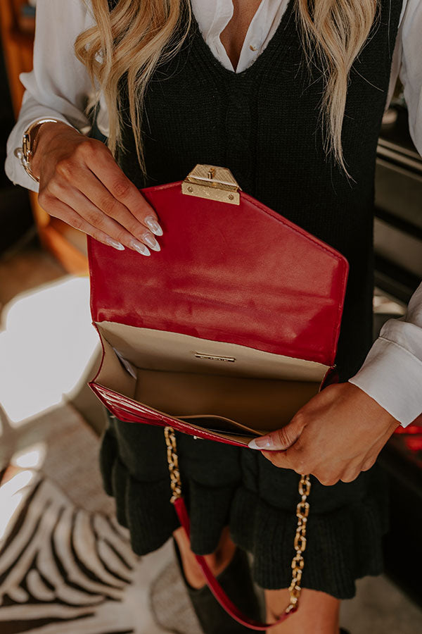 Premium Quilted Patent Purse - Ultimate Red Chic