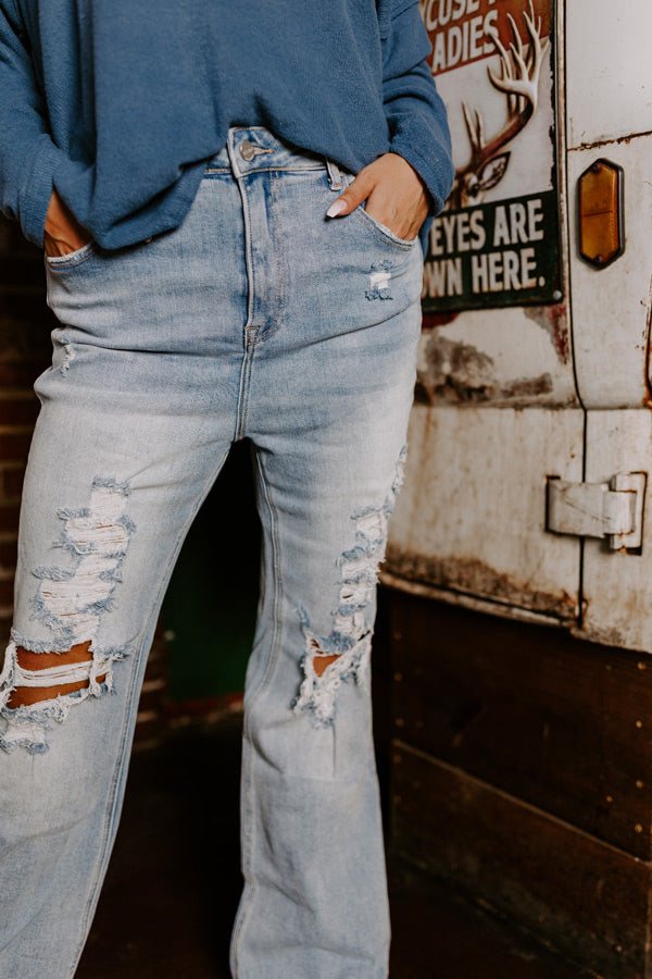 Ultimate High Waist Distressed Flare Jeans - Aubree Collection