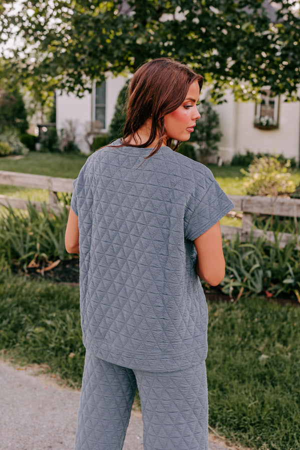 Premium Creekside Cabin Quilted Shift Top in Slate