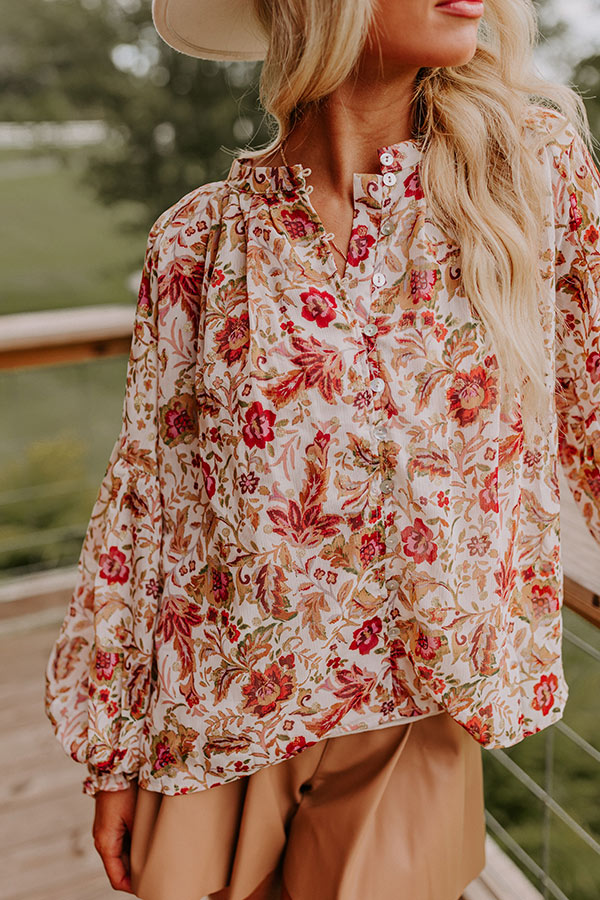 Premium Floral Statement Top - Ultimate Fall Style