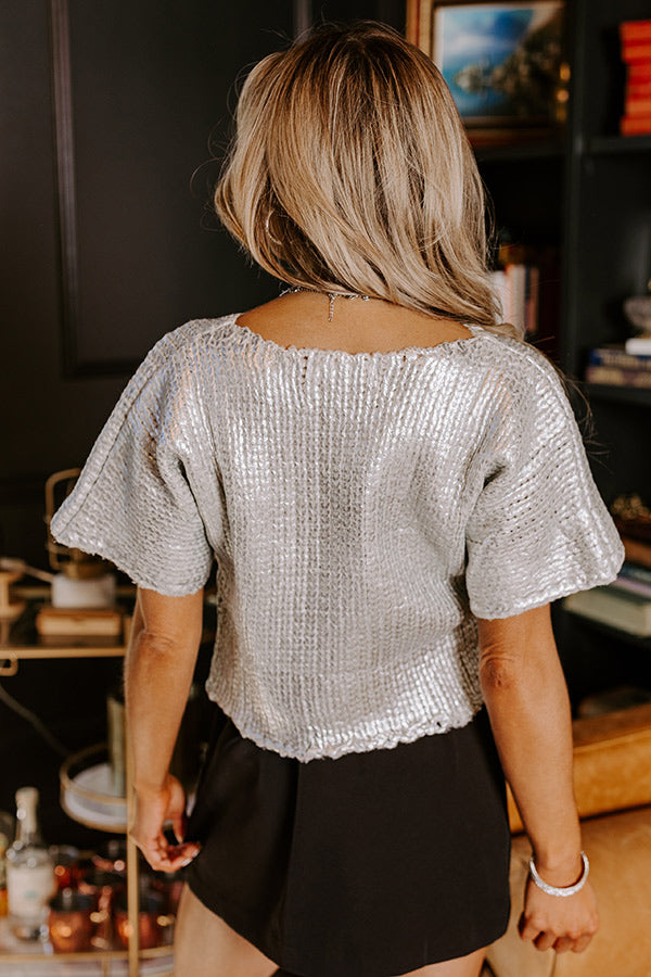 Premium Metallic Knit Top - Ultimate Shine & Style