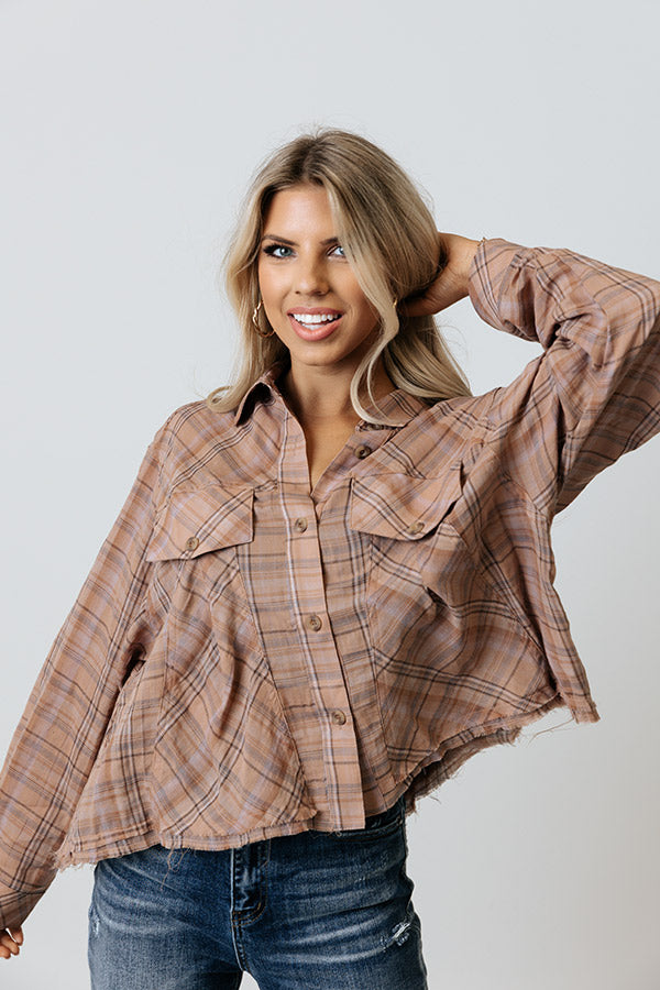 Premium Latte Plaid Shirt - Ultimate Fall Wardrobe Essential