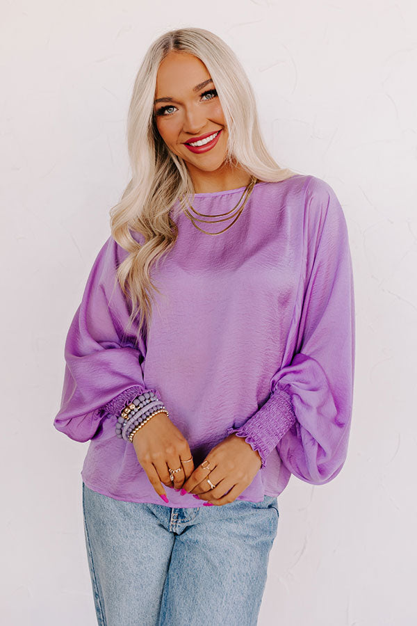 Premium Lavender Luxe Shift Top – Saturday Night Elegance