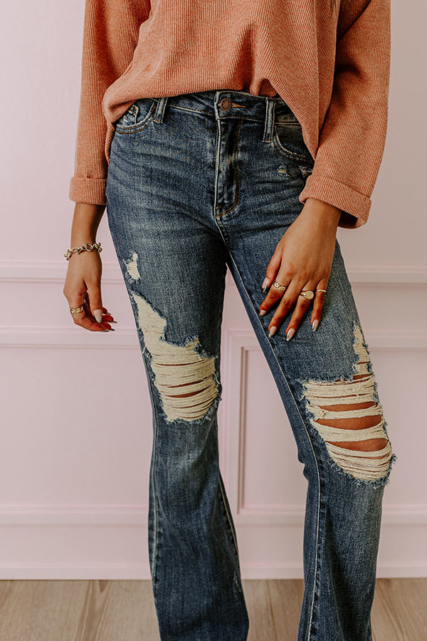 Judy Blue Premium Athena High Waist Distressed Flare Jeans