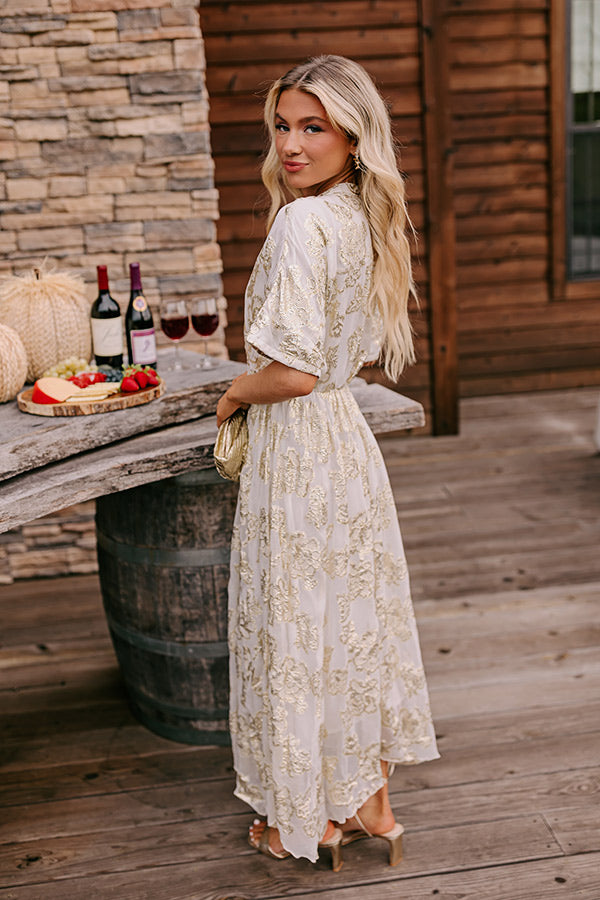 Ultimate Glamour Floral Maxi Dress - Romantic & Shimmering