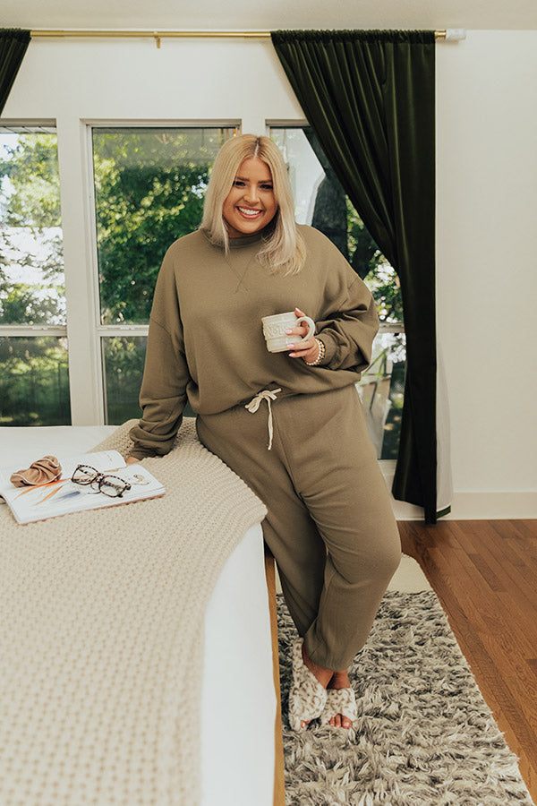 Ultimate Comfort Light Sage Joggers for Curves