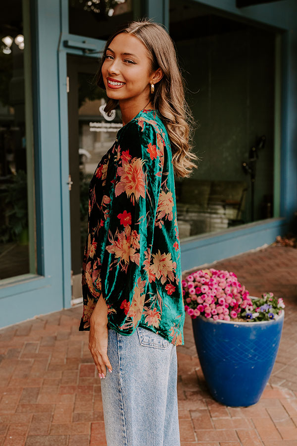 Premium Velvet Burnout Floral Top - Sweet Escape Collection