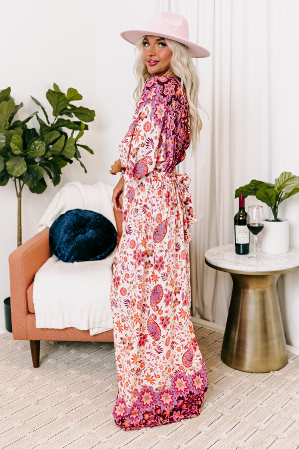 Premium Boho Floral Maxi Dress - Fly Me To Fiji