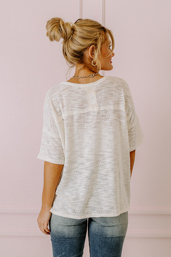 Premium Cape Cod Nights Knit Top - White