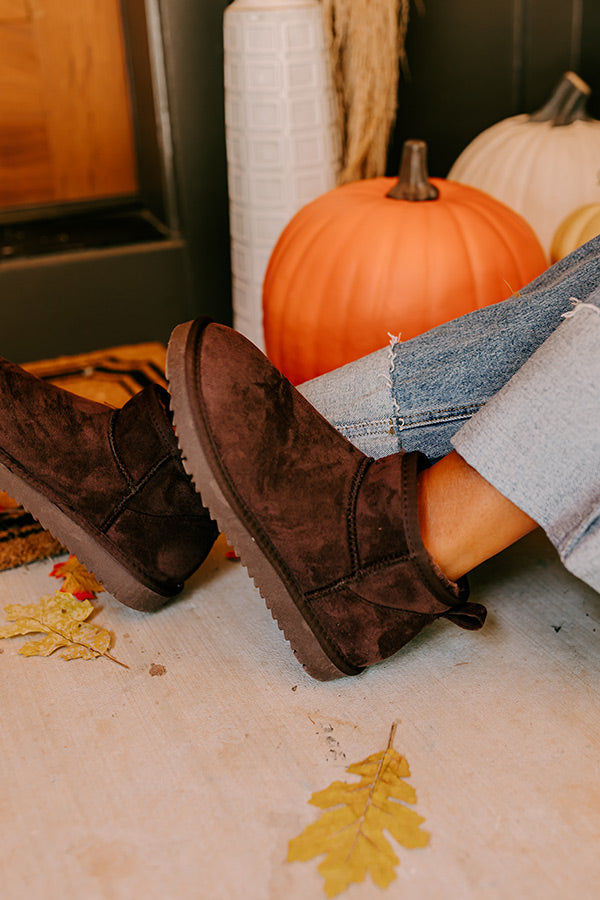 Premium Alpine Escape Faux Suede Bootie - Chestnut