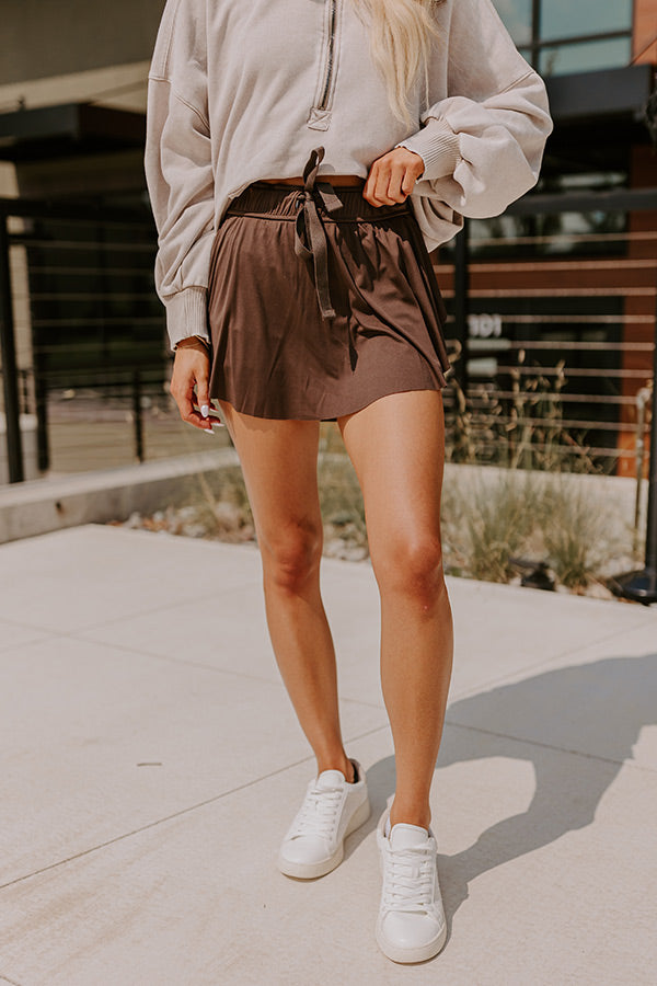 Premium High Waist Skort - Chestnut | Ultimate Athleisure Style