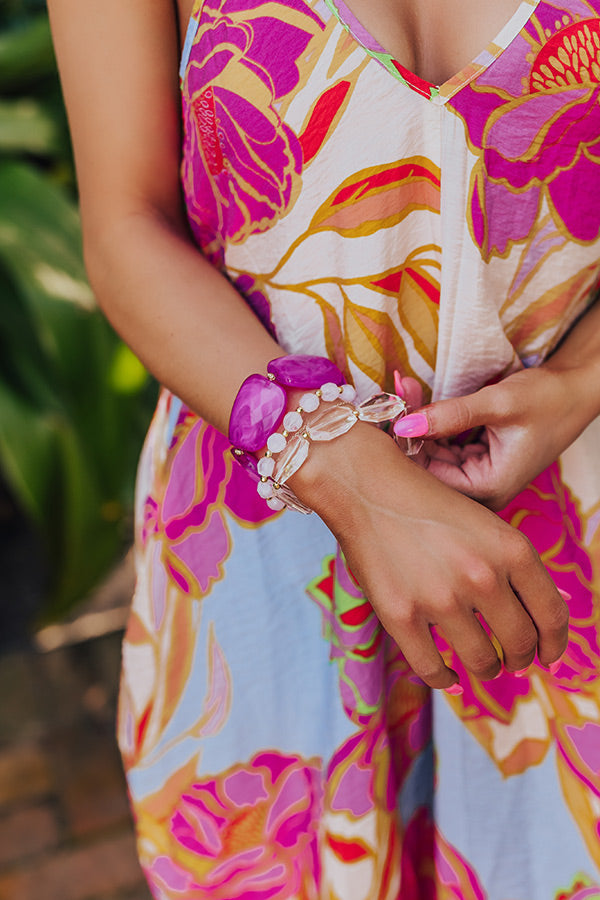 Premium Orchid Cabo Bracelet Set - Ultimate Layered Look