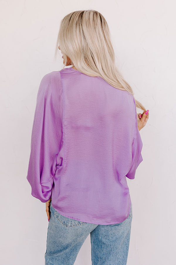 Premium Lavender Luxe Shift Top – Saturday Night Elegance