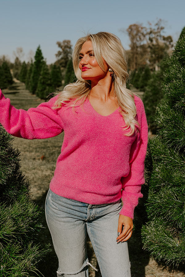 Ultimate Comfort: Adorable Vibes Pink Knit Sweater